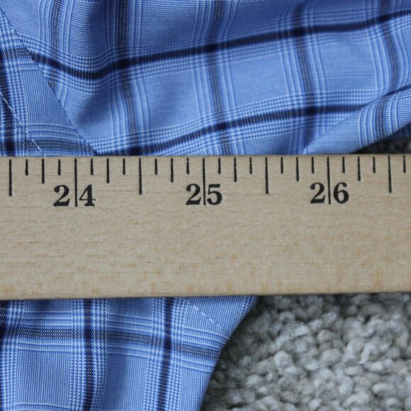 Nordstrom Shirt Mens 17, 34/35 Blue Smartcare Wrinkle-Free Cotton Trim Fit L/S - Picture 11 of 13